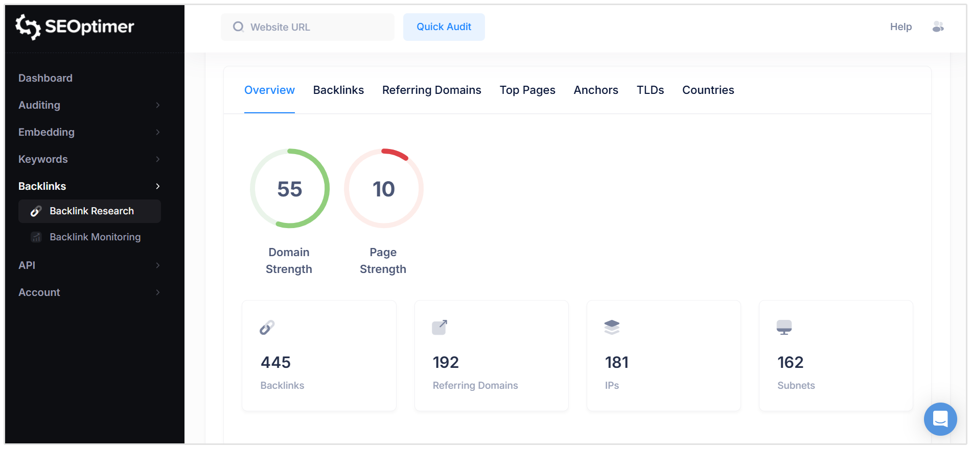 Tjek backlink-profil